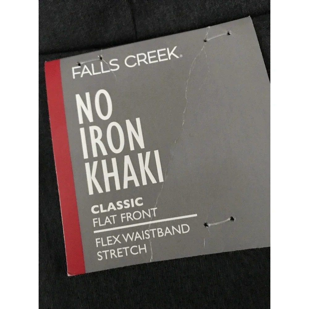 Falls‎ Creek NWT Mens No Iron Khaki Gray 34/32